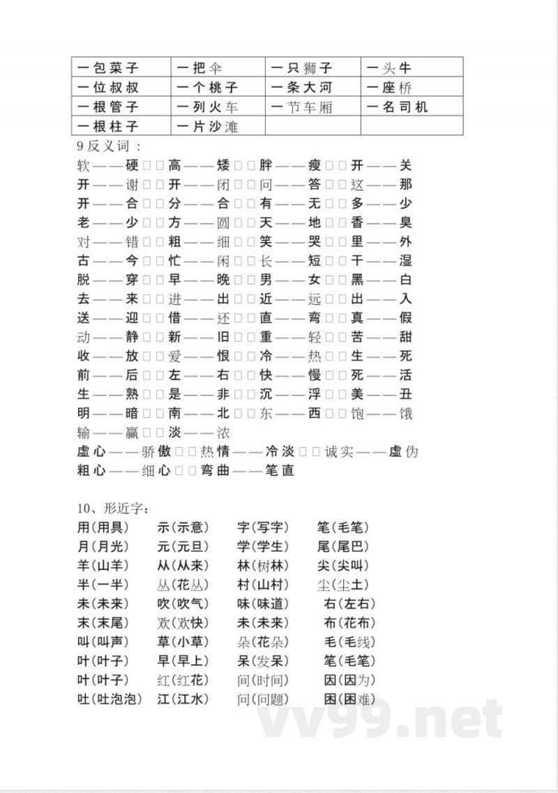 S版语文一年级下册知识点总汇 S版语文一年级下册知识点总汇
