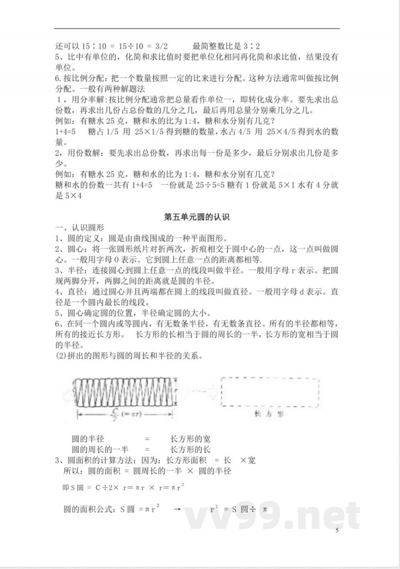 (人教版)六年级数学上册知识点汇总 (人教版)六年级数学上册知识点汇总