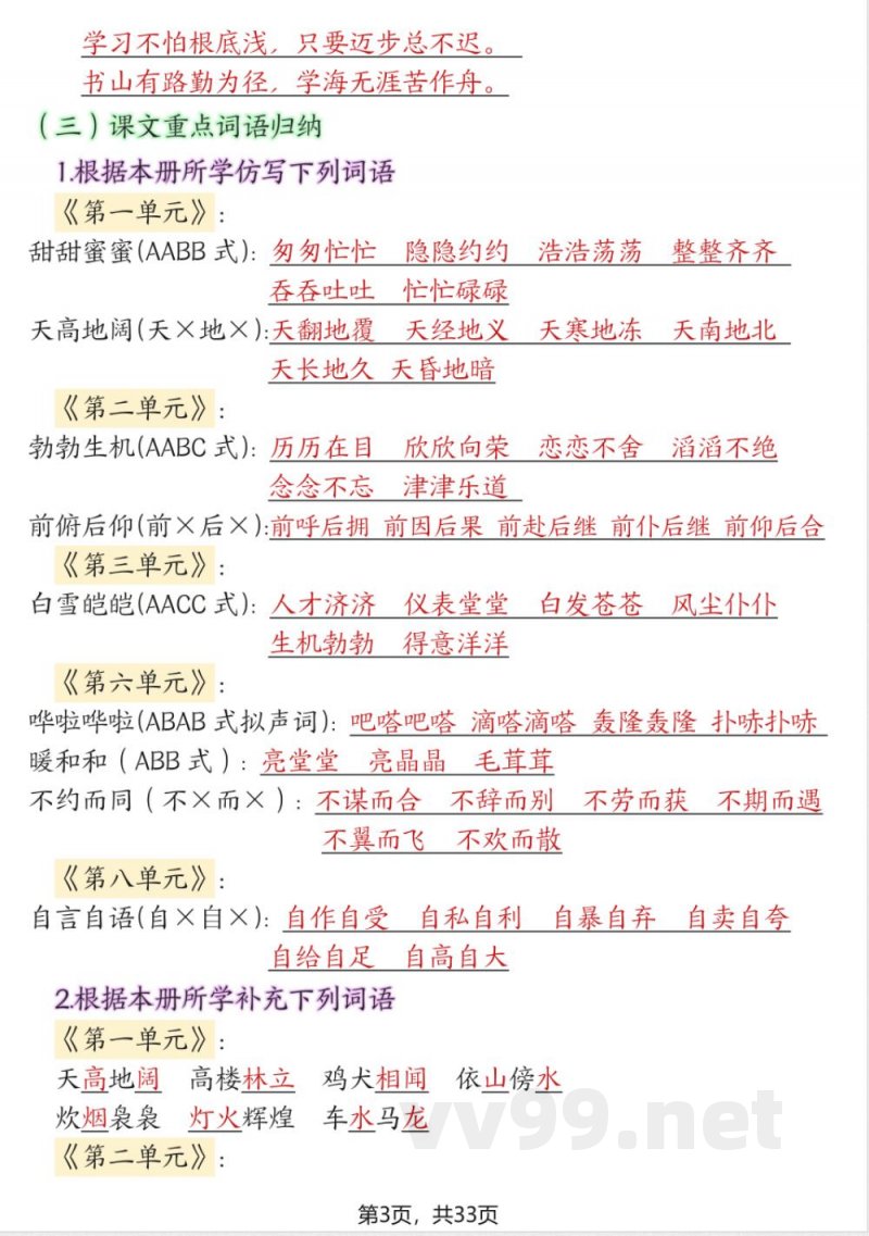 四年级下册语文期末复习必考知识点 四年级下册语文期末复习必考知识点