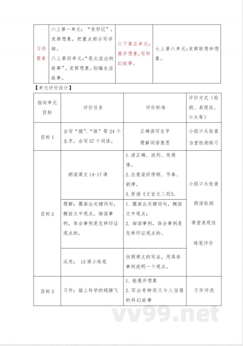 统编版小学语文六年级下册第五单元