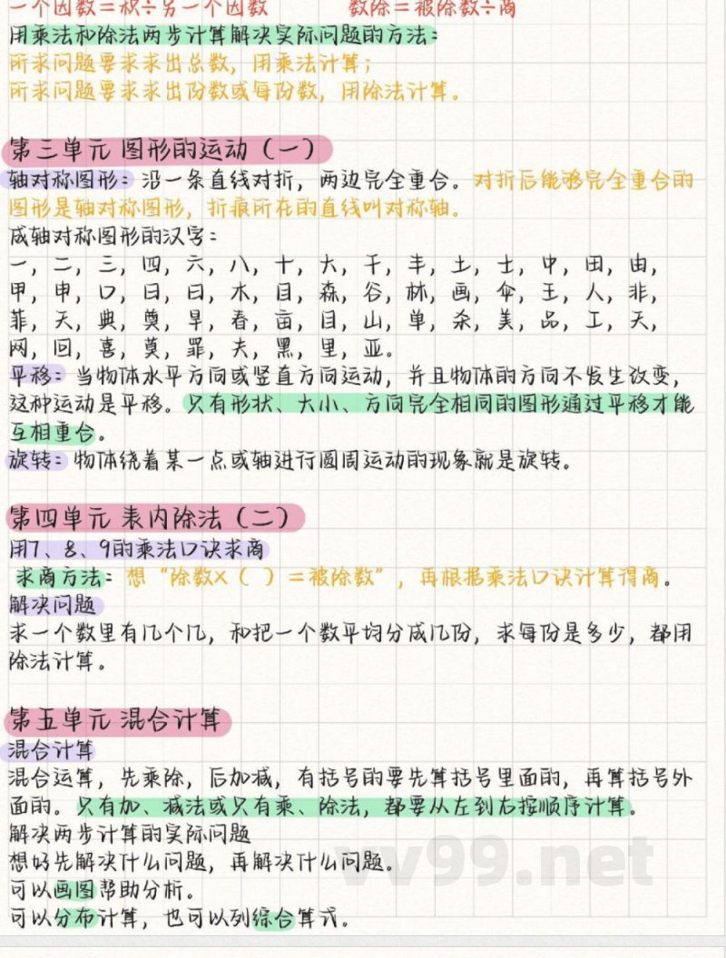 人教版二年级数学(下册)核心考点 人教版二年级数学(下册)核心考点