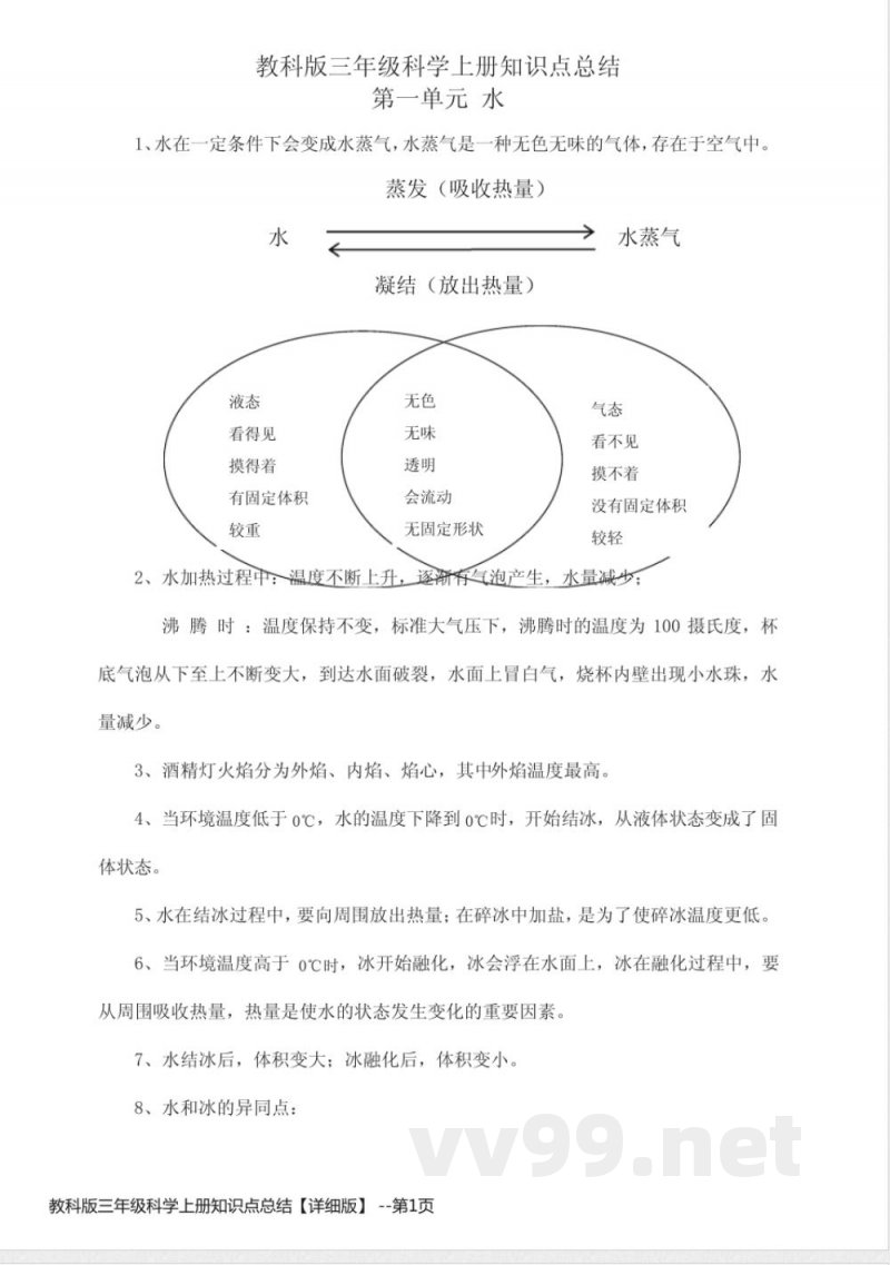 教科版三年级科学上册知识点总结【详细版】 教科版三年级科学上册知识点总结【详细版】