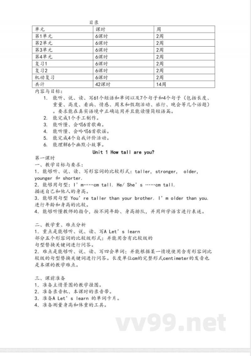 2025人教版PEP六年级英语下册知识点全册教案
