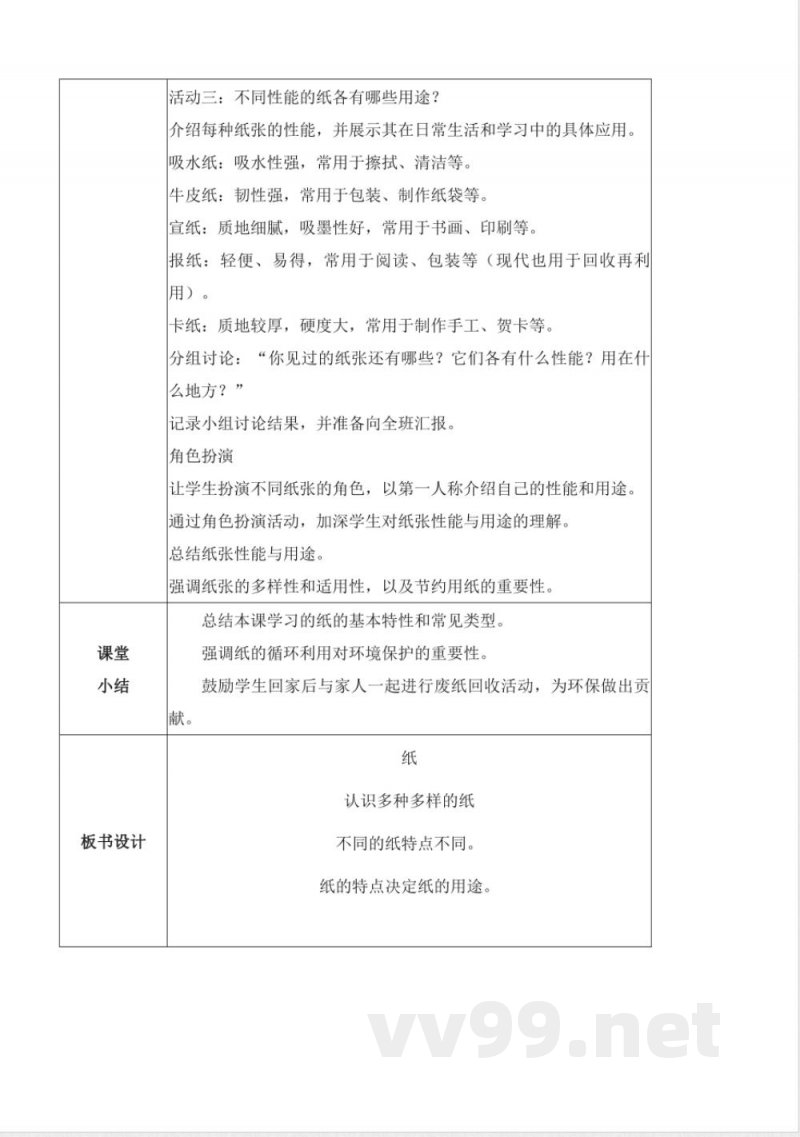 2.6 纸(教学设计)三年级科学下册青岛版 2.6 纸(教学设计)三年级科学下册青岛版