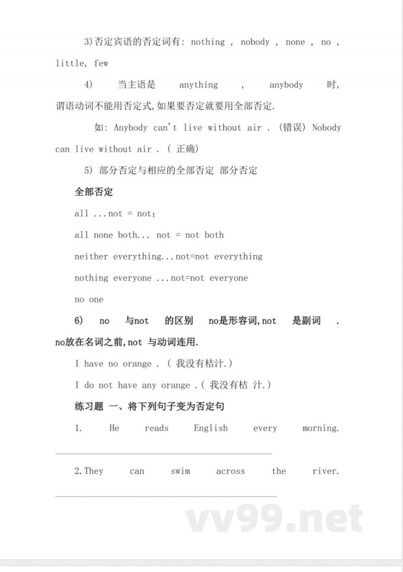 （人教新起点）六年级英语下册 语法专项练习-2