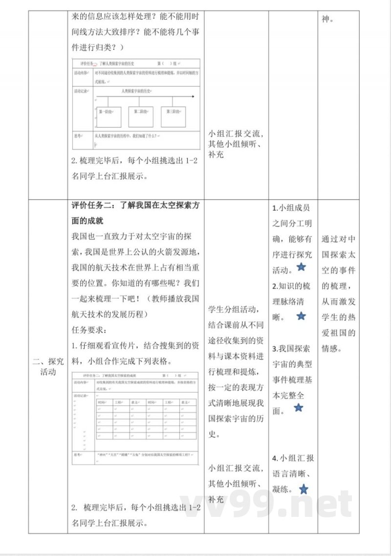 19 探索宇宙 教学设计 科学六年级下册青岛版