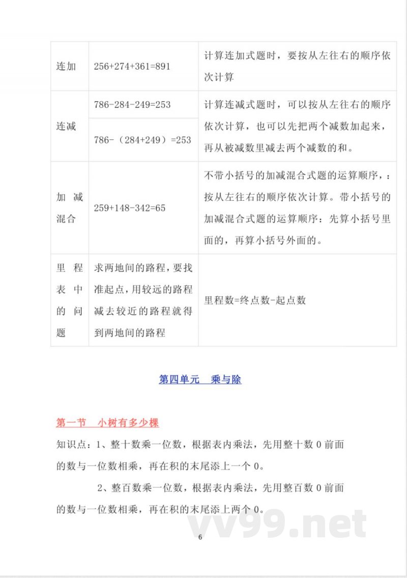 北师大版数学三年级上册知识点汇总