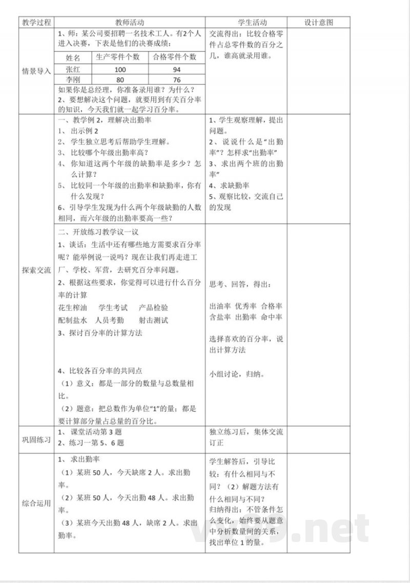 西师大版小学数学六年级下册全册教案 西师大版小学数学六年级下册全册教案