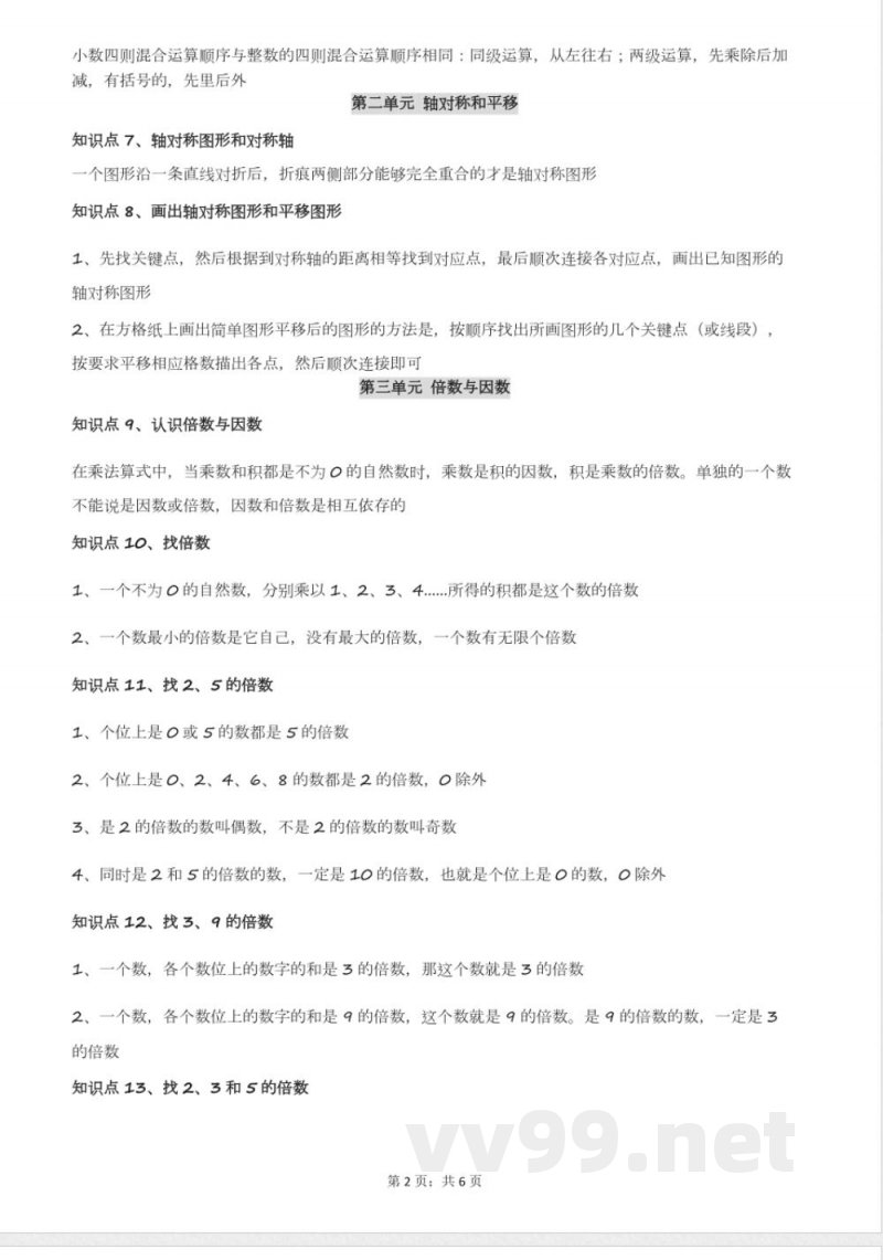 北师版五年级数学上册知识点总结(重要知识点) 北师版五年级数学上册知识点总结(重要知识点)