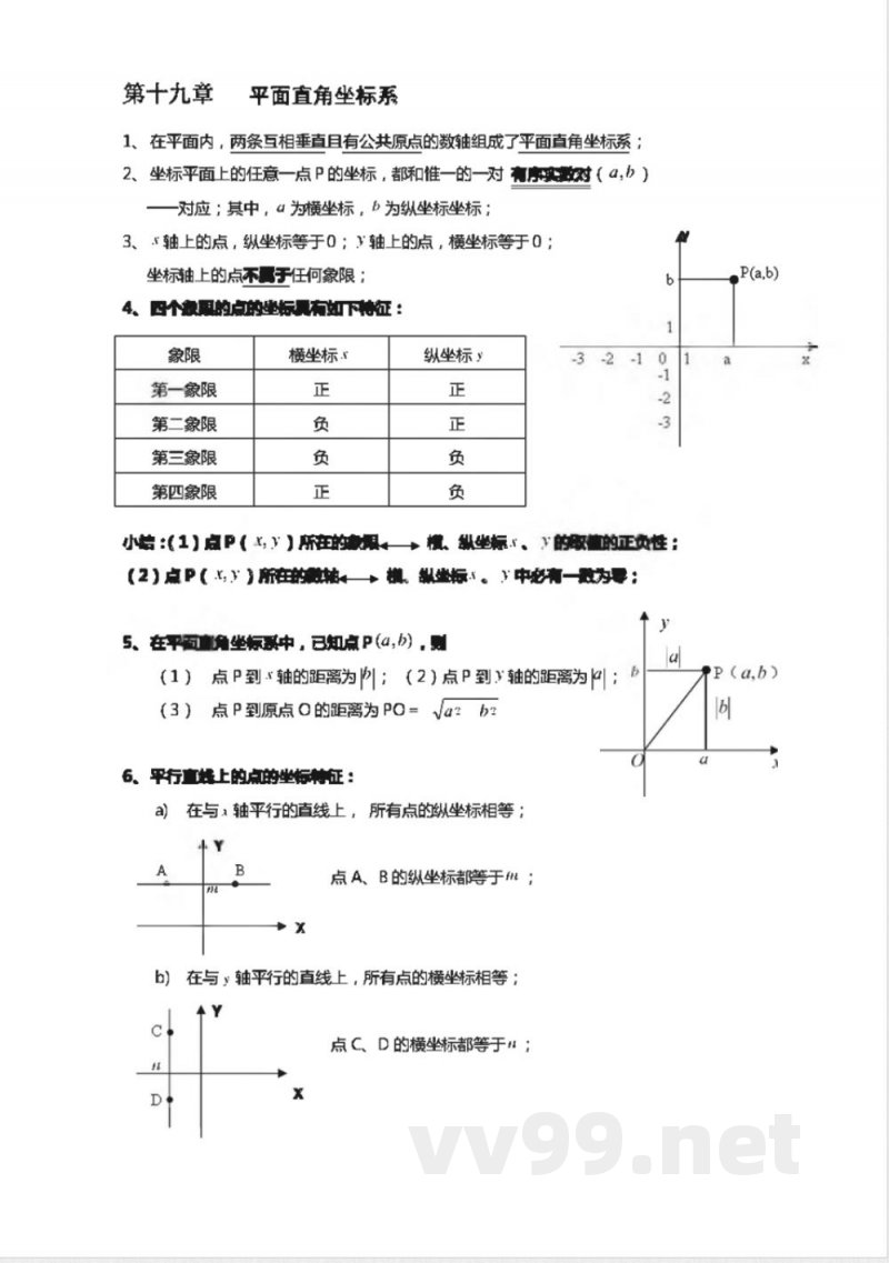 冀教版初中数学8年级下册知识点 冀教版初中数学8年级下册知识点