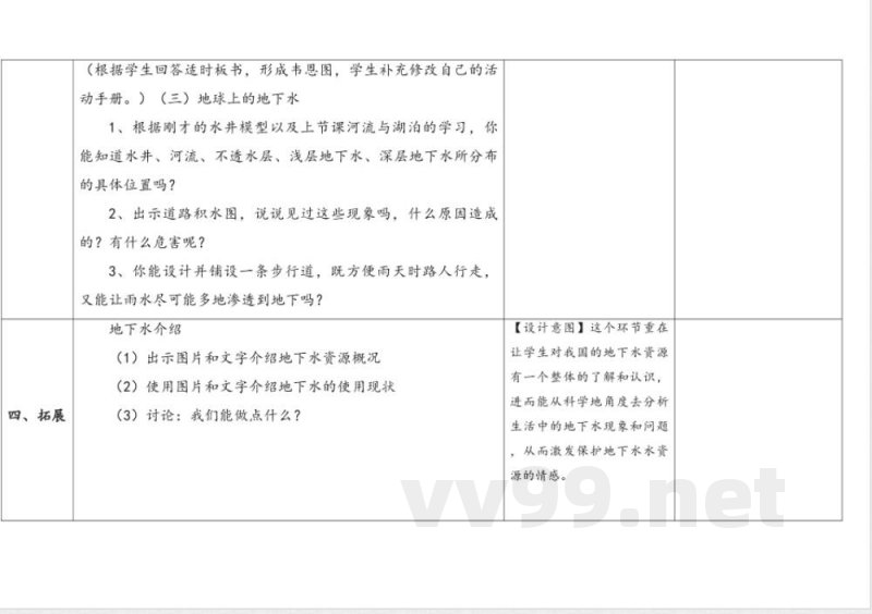 第4单元《地球水资源》》单元教学设计 苏教版科学三年级上册 第4单元《地球水资源》》单元教学设计 苏教版科学三年级上册