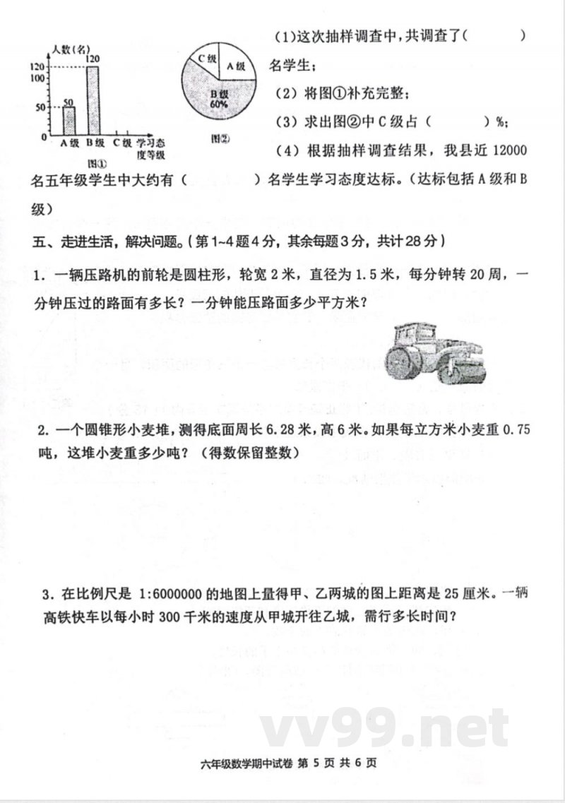 六年级数学下册期中试卷(1) 六年级数学下册期中试卷(1)