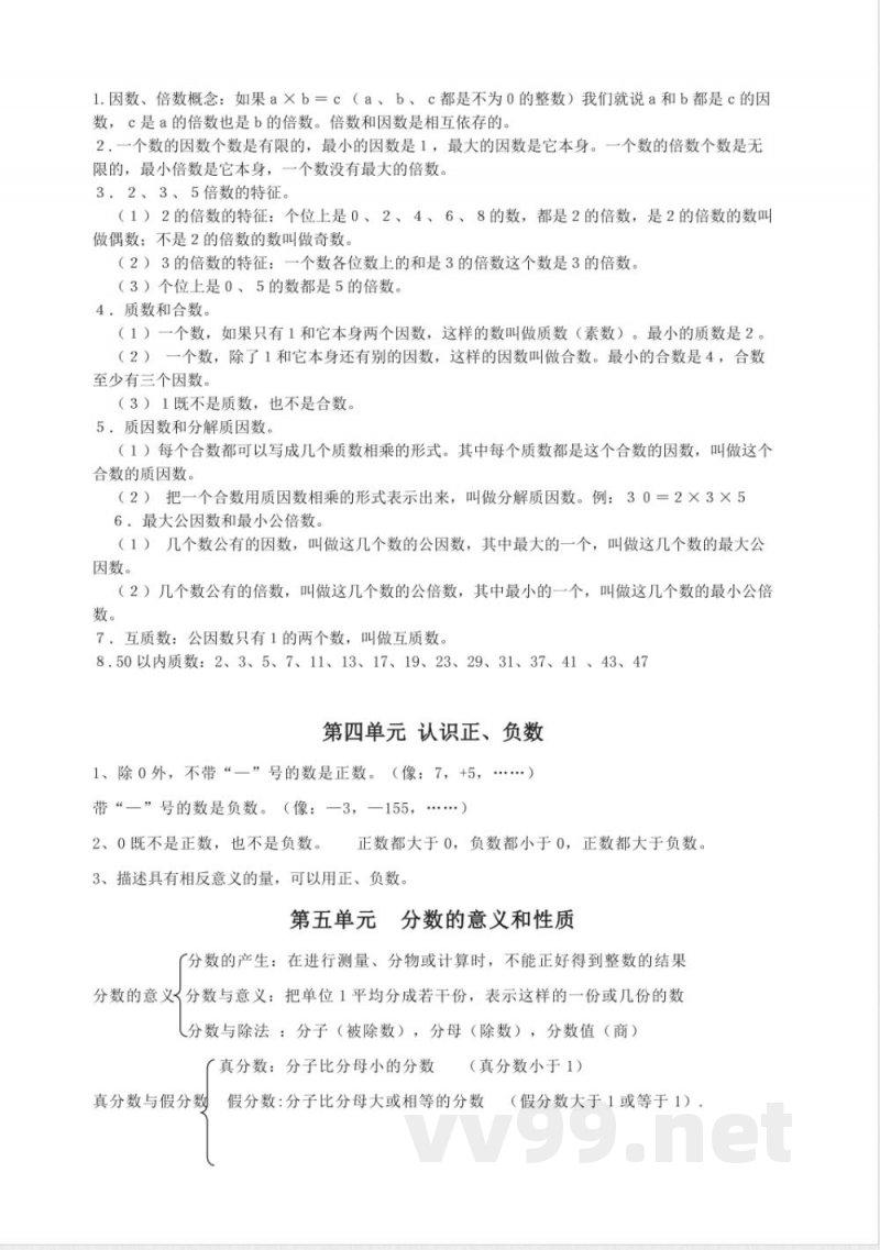 青岛版数学四年级下册知识点归纳 青岛版数学四年级下册知识点归纳