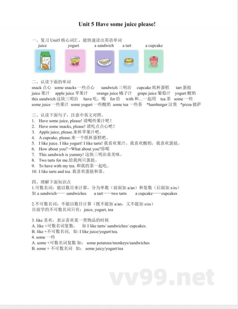 【译林版英语小学二年级上】 Unit5 知识点梳理 【译林版英语小学二年级上】 Unit5 知识点梳理