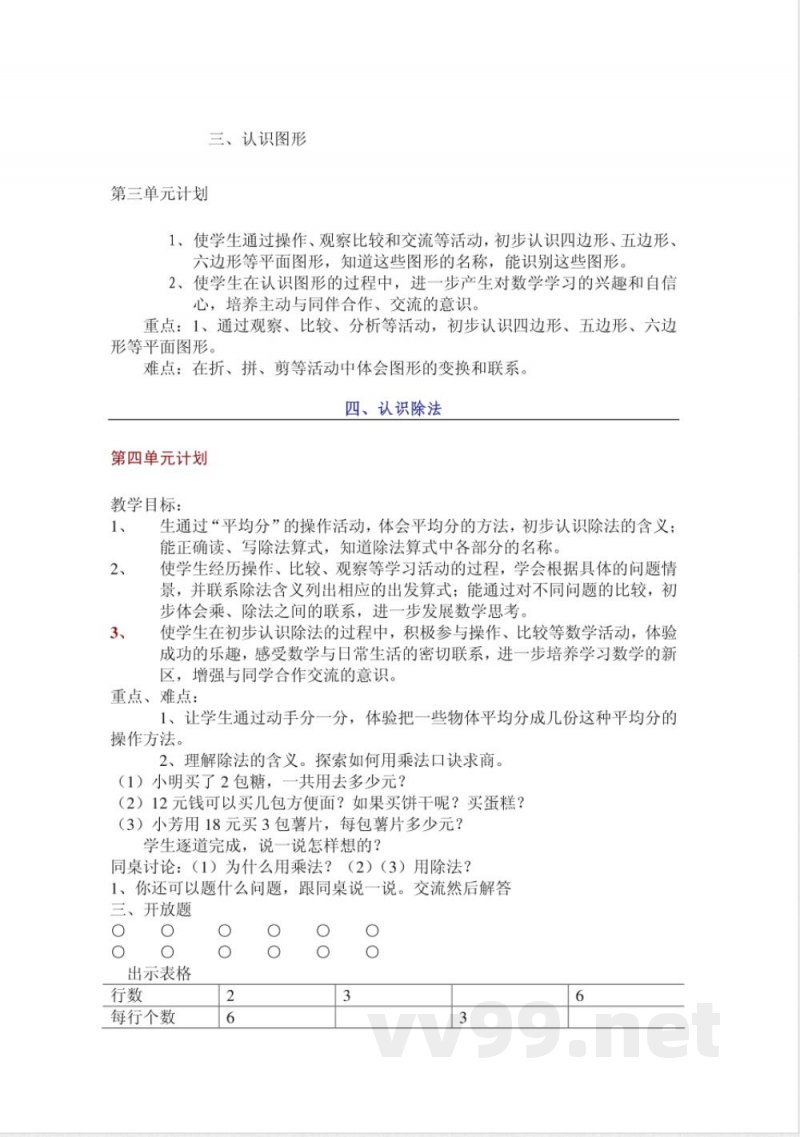 数学苏教版二年级上册知识点