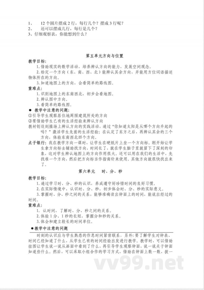 数学苏教版二年级上册知识点