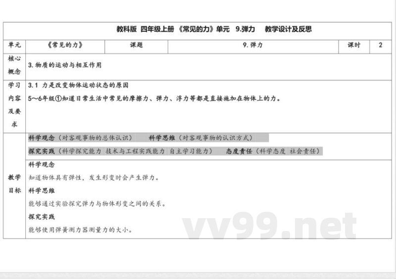 3.2 《弹力》 教案 苏教版科学四年级上册 3.2 《弹力》 教案 苏教版科学四年级上册