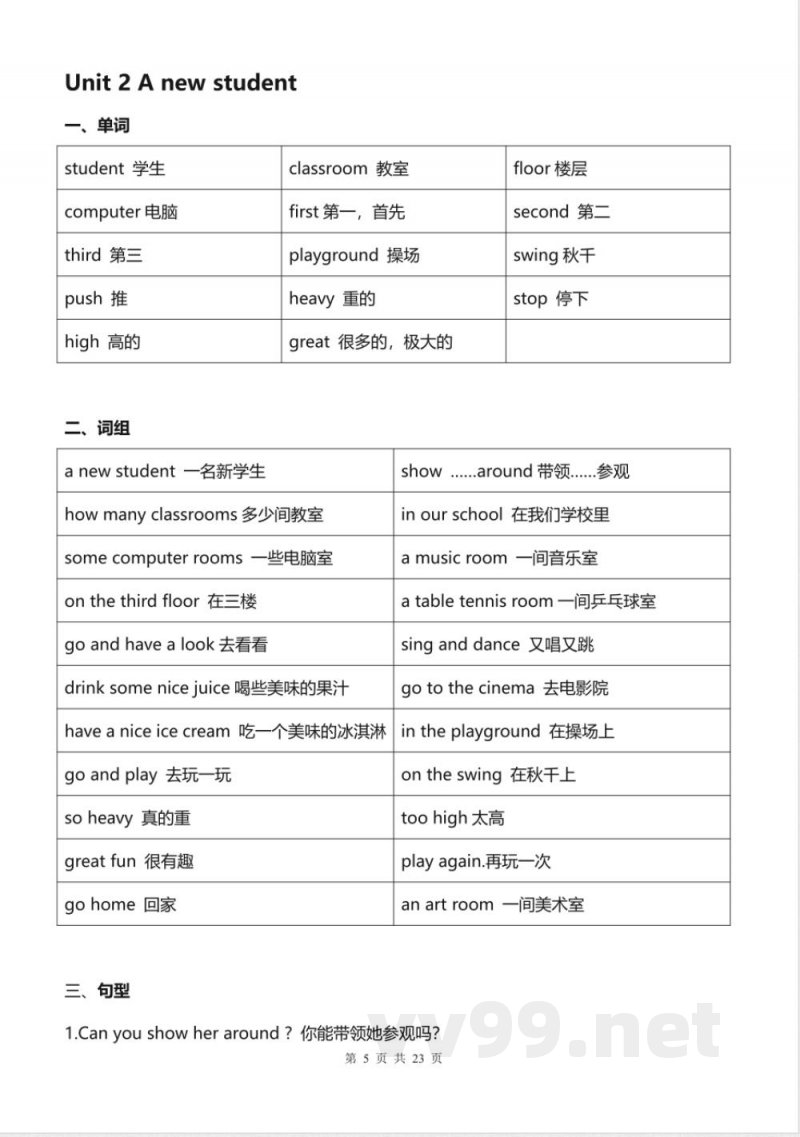 牛津译林版五年级上册英语知识点总结归纳 牛津译林版五年级上册英语知识点总结归纳