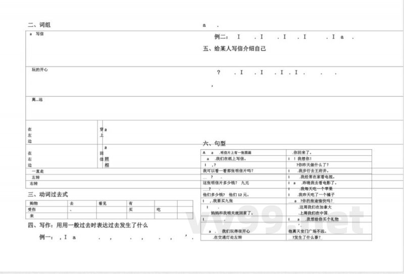 小学英语冀教版五年级下册综合知识点汇总