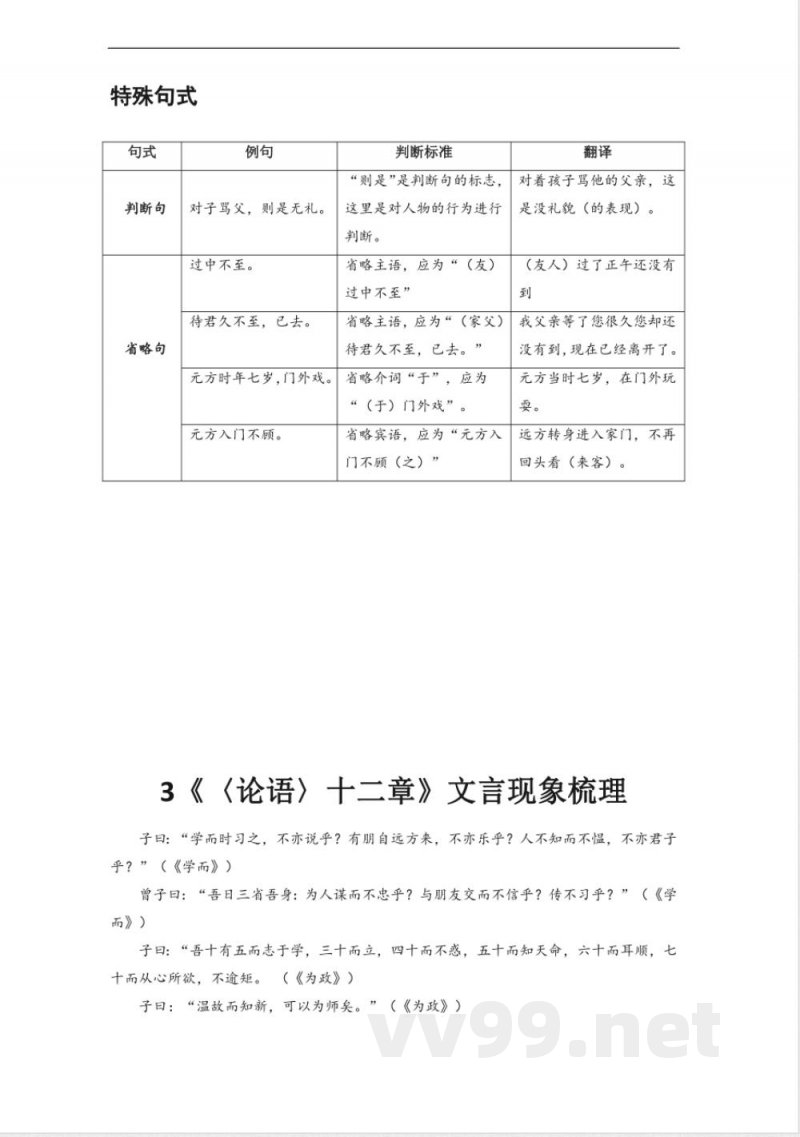 文言文知识点梳理(7篇)人教统编版(2024)七年级语文上册 文言文知识点梳理(7篇)人教统编版(2024)七年级语文上册