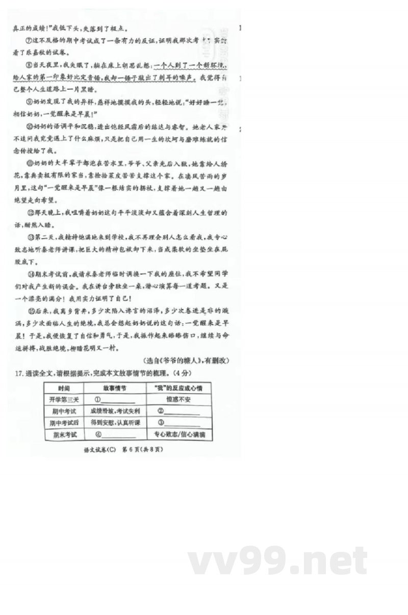 湖南长沙市长郡双语实验中学2023—2024学年七年级上学期期末考试语文(试题加答案) 湖南长沙市长郡双语实验中学2023—2024学年七年级上学期期末考试语文(试题加答案)