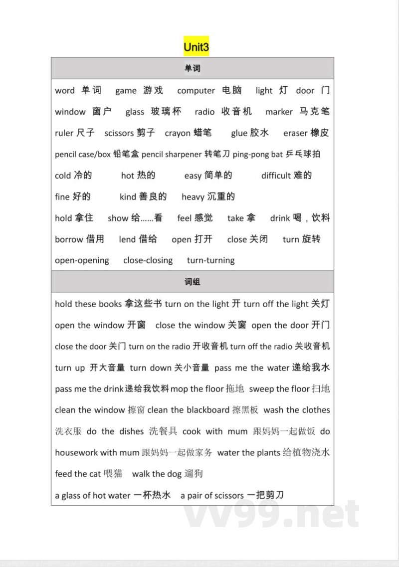 北京版四年级英语上册第三单元知识点 北京版四年级英语上册第三单元知识点