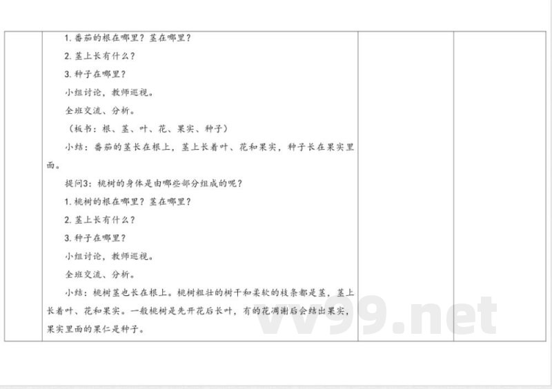 4.1植物的身体 教学设计 湘科版科学三年级下册 4.1植物的身体 教学设计 湘科版科学三年级下册