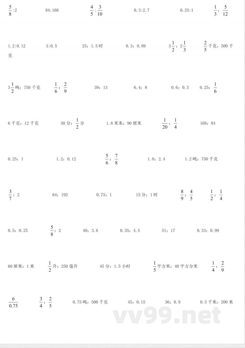 北师大版小学六年级数学上册化简比练习 北师大版小学六年级数学上册化简比练习