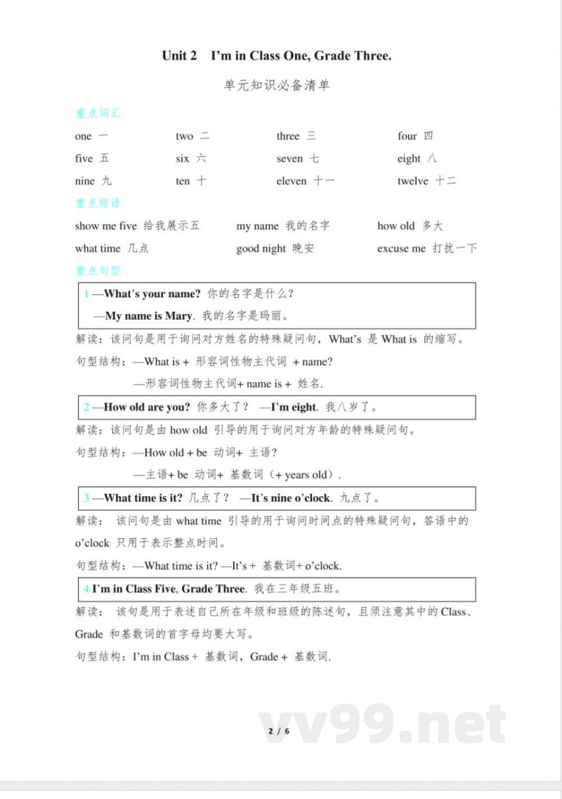 人教精通版三年级英语下册各单元知识点汇总
