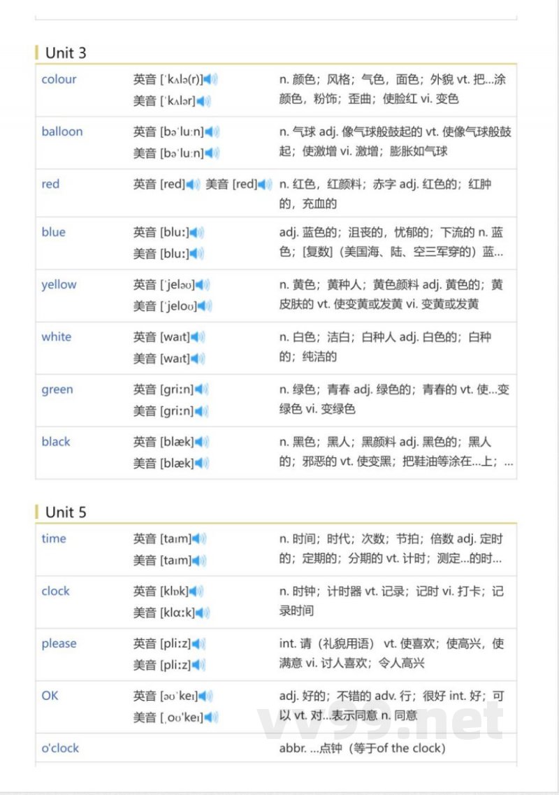 湘少版三年级起点小学英语三年级下(英语单词表) 湘少版三年级起点小学英语三年级下(英语单词表)