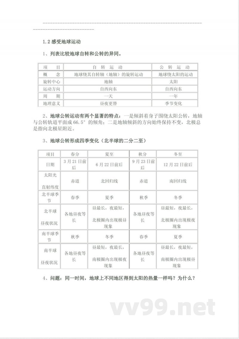 晋教版七年级地理上知识点 晋教版七年级地理上知识点
