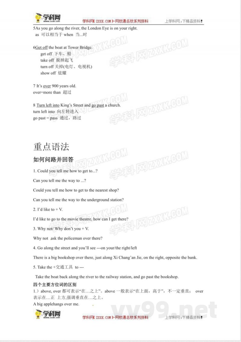 外研版英语七年级下册 Module6知识点 外研版英语七年级下册 Module6知识点