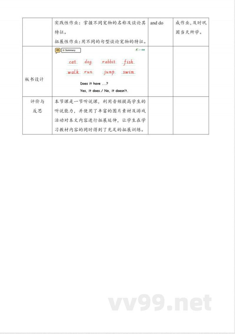 Unit 7 The Pet Is Lovely Lesson 2 教案 陕旅版三年级下册英语 Unit 7 The Pet Is Lovely Lesson 2 教案 陕旅版三年级下册英语