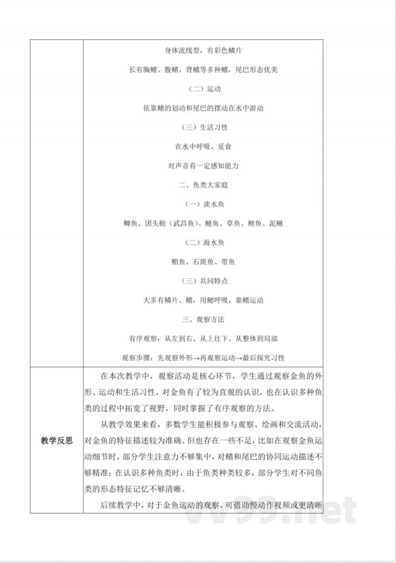3.7 金鱼(教学设计)科学人教鄂教版一年级上册2025 3.7 金鱼(教学设计)科学人教鄂教版一年级上册2025