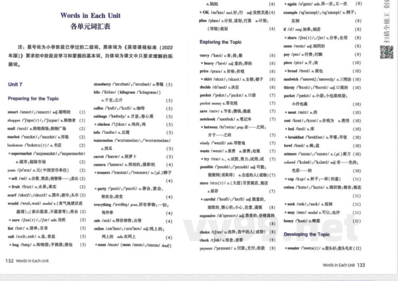 2025春科普仁爱版英语七年级下册单词表 2025春科普仁爱版英语七年级下册单词表