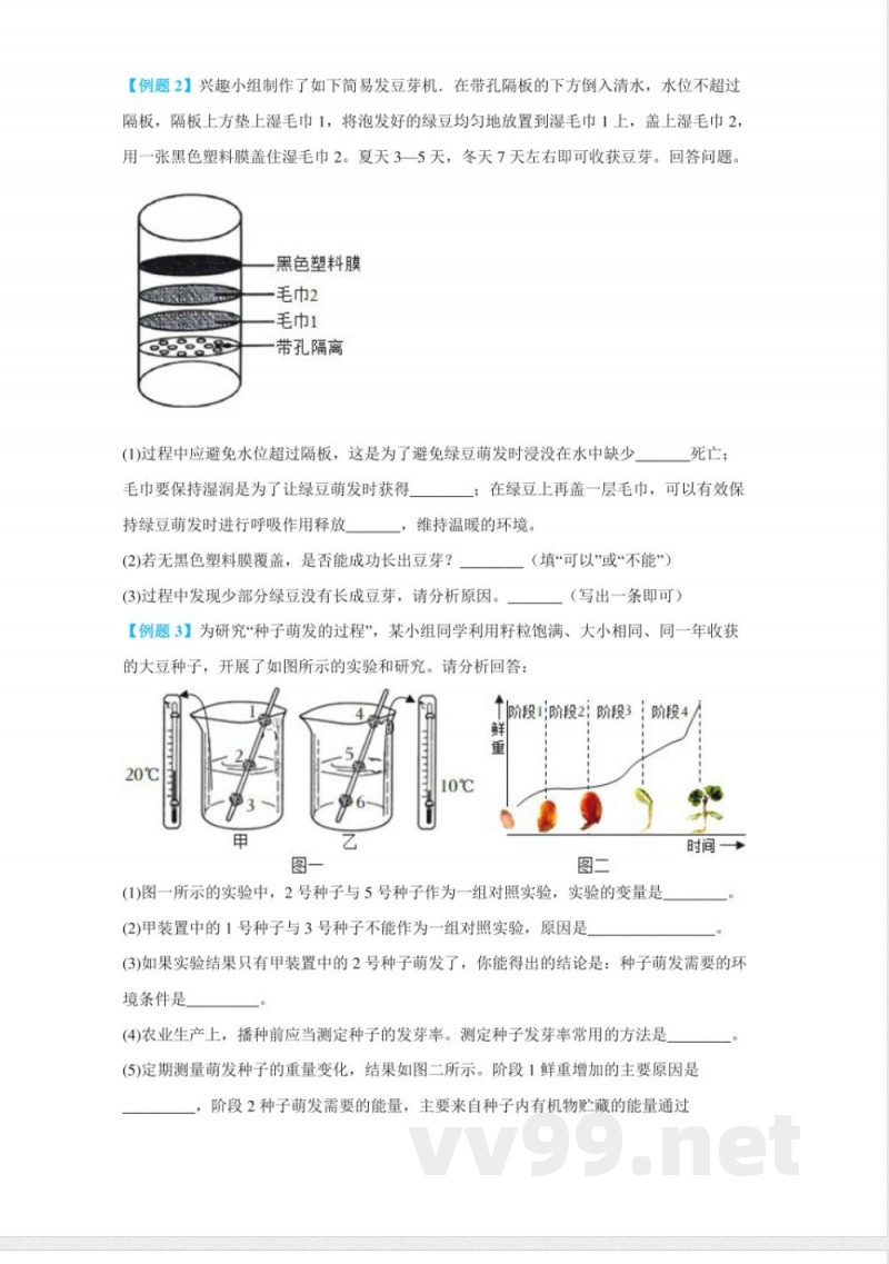 七年级生物下册单元专题知识点通关