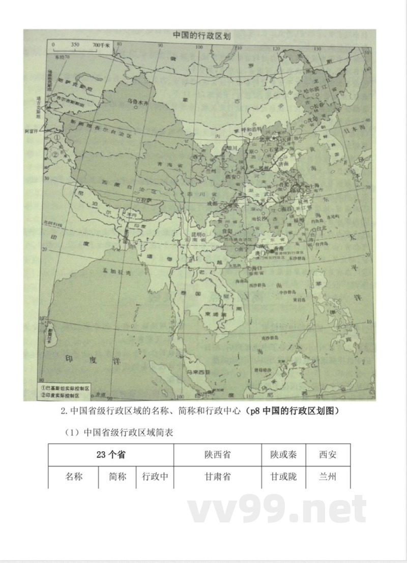 商务星球版八年级上册地理知识点