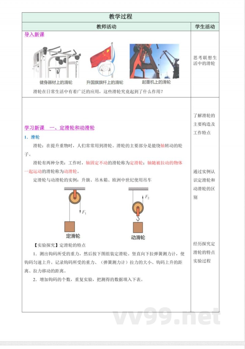 二 滑轮(教学设计)物理苏科版2025九年级上册 二 滑轮(教学设计)物理苏科版2025九年级上册