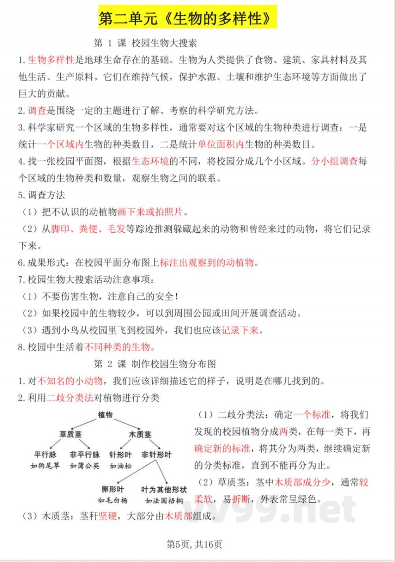 【六年级语文下册】教科版科学知识点