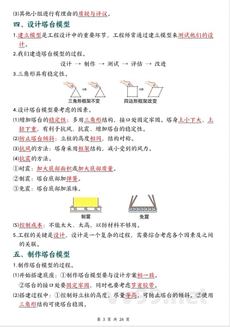 新教科版六年级下册科学全册复习知识点 新教科版六年级下册科学全册复习知识点
