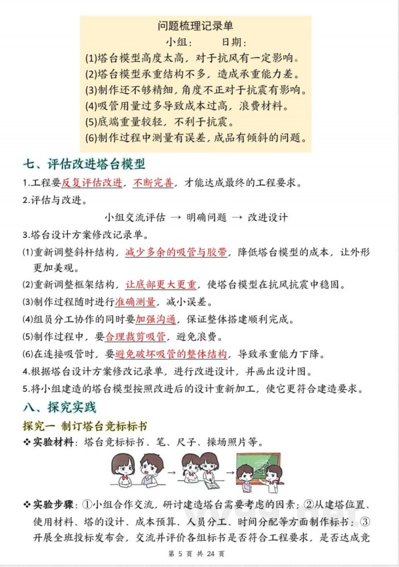 新教科版六年级下册科学全册复习知识点 新教科版六年级下册科学全册复习知识点