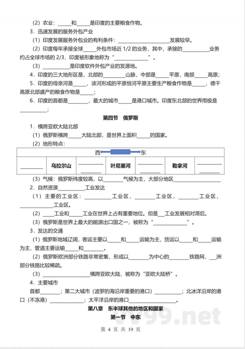 【2025人教版】七年级下册地理必背知识点 【2025人教版】七年级下册地理必背知识点