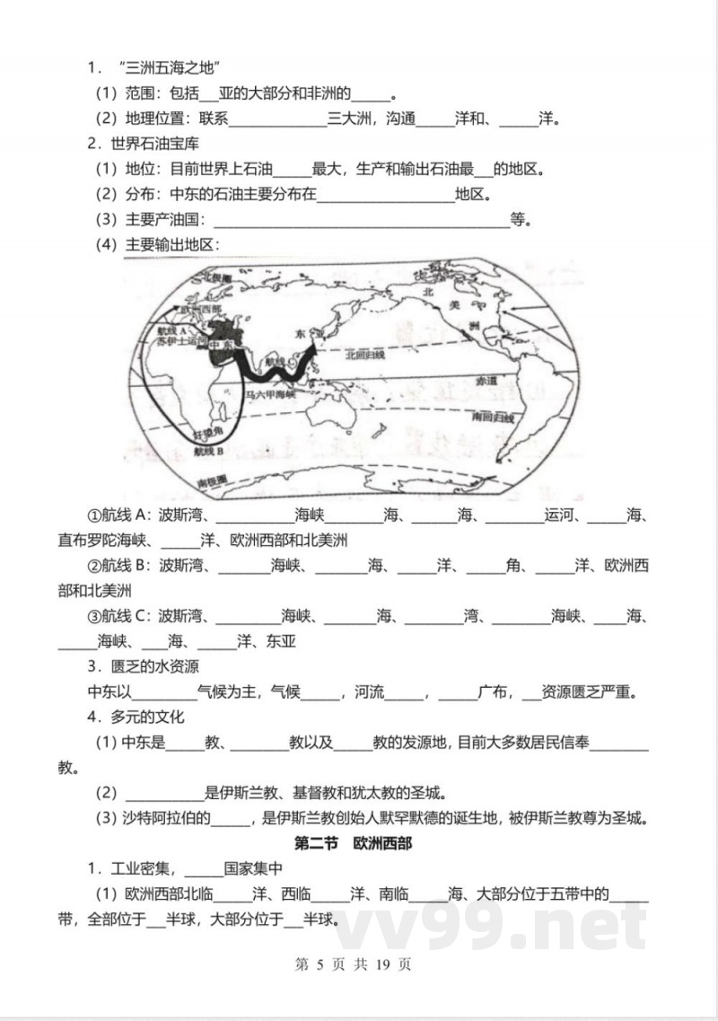 【2025人教版】七年级下册地理必背知识点 【2025人教版】七年级下册地理必背知识点