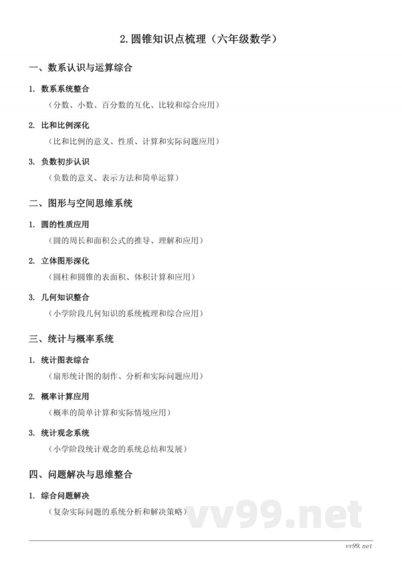 2.圆锥知识点梳理(人教版 六年级下册) 2.圆锥知识点梳理(人教版 六年级下册)