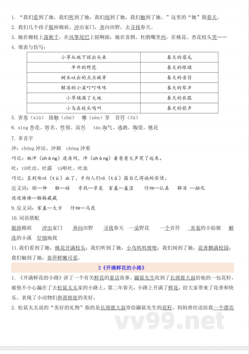 小学语文二年级下册知识点汇总 小学语文二年级下册知识点汇总