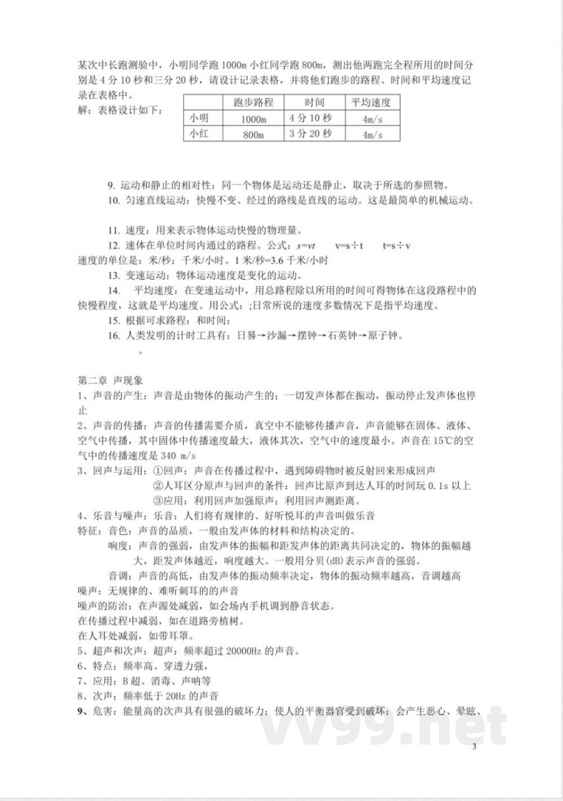 八年级物理上册知识点总结-沪科版汇总 八年级物理上册知识点总结-沪科版汇总