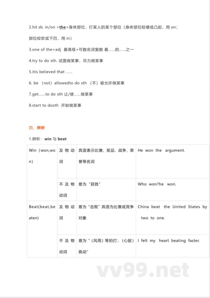 沪教版初中英语八年级上册知识点