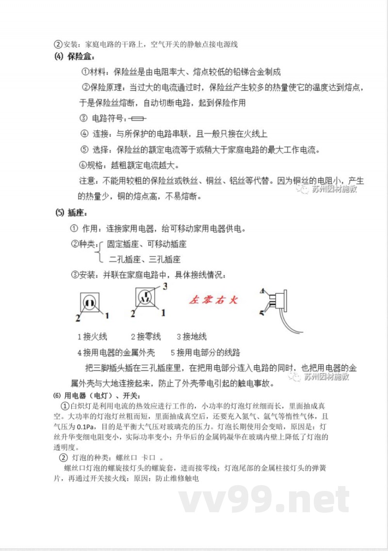苏科版初中物理九年级下册知识点总结 苏科版初中物理九年级下册知识点总结