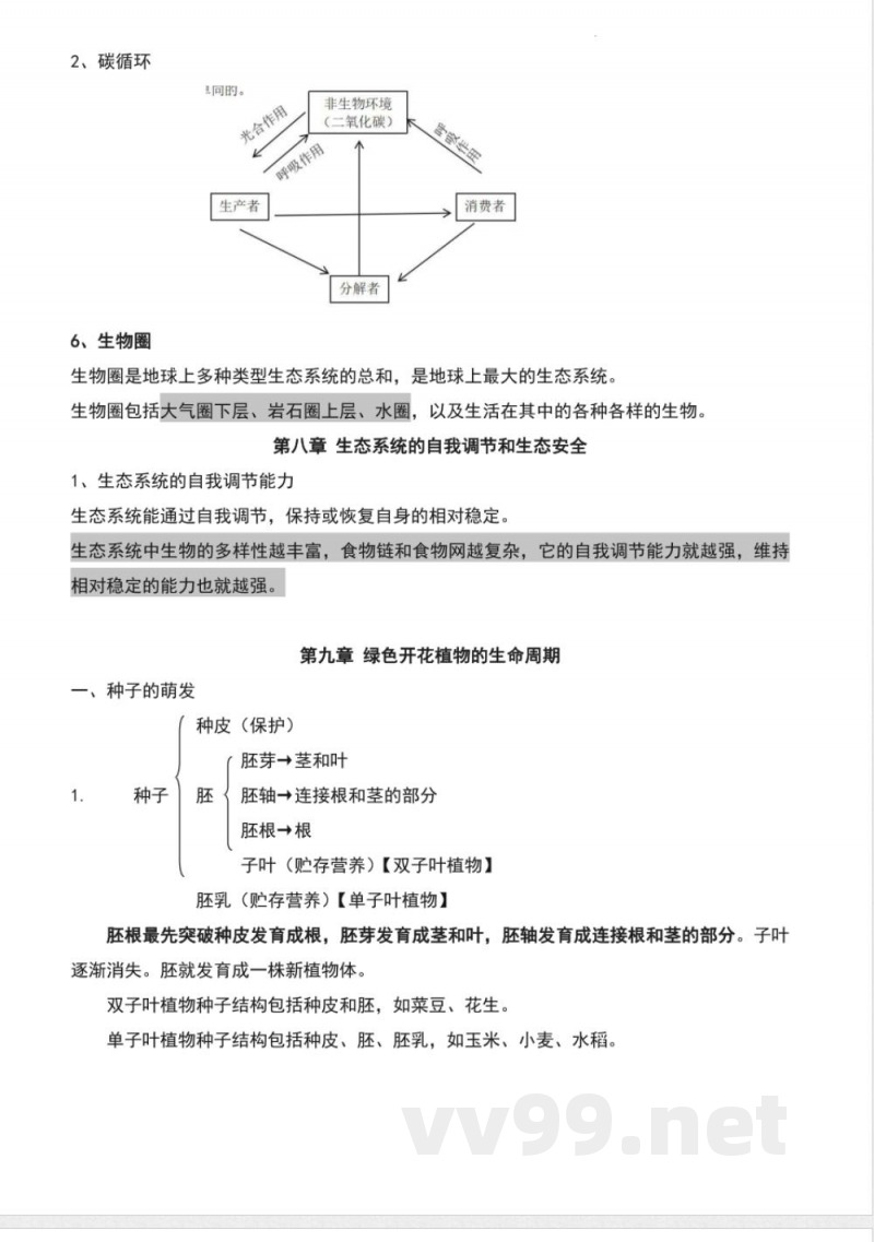 2025苏教版七年级下册生物复习提纲
