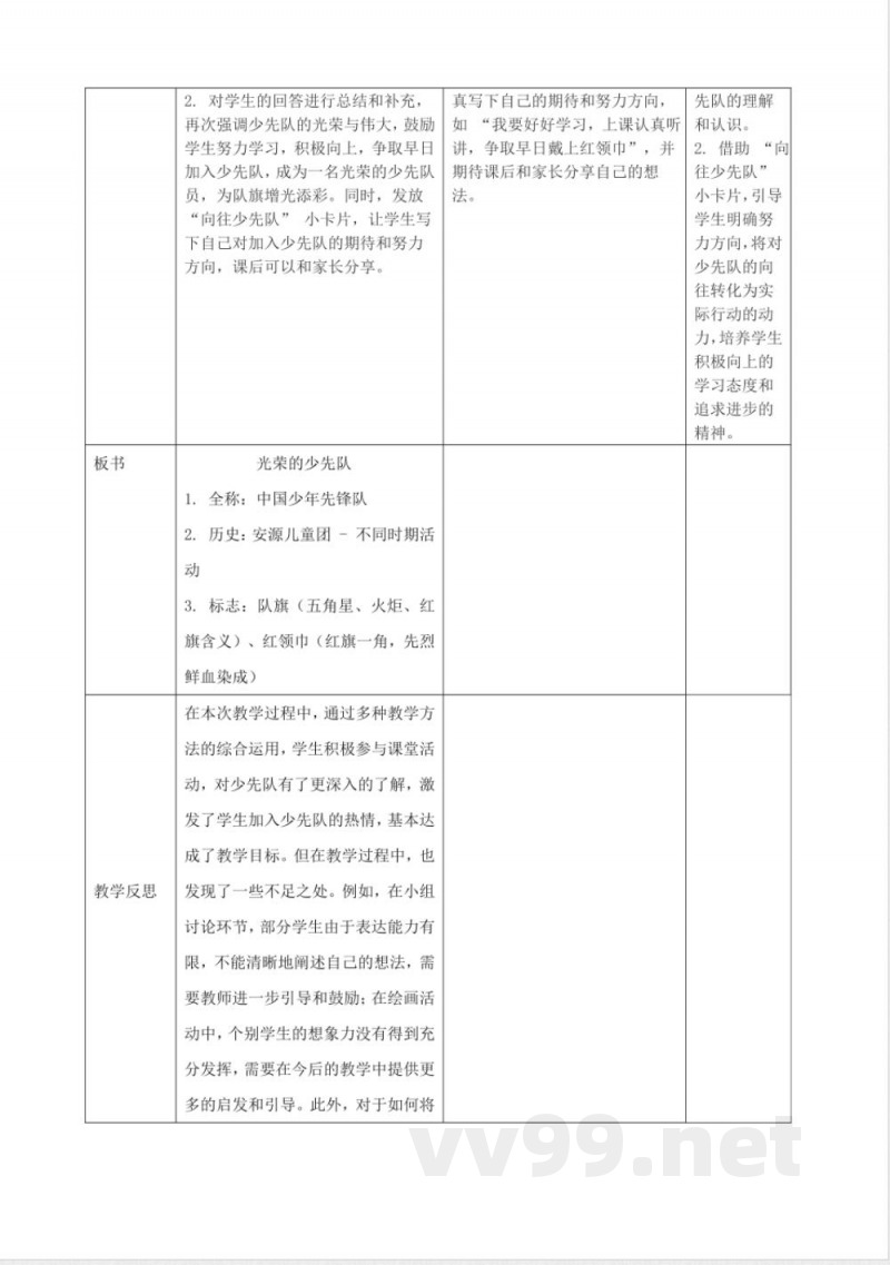 第14课《光荣的少先队》教学设计 统编版道德与法治一年级下册